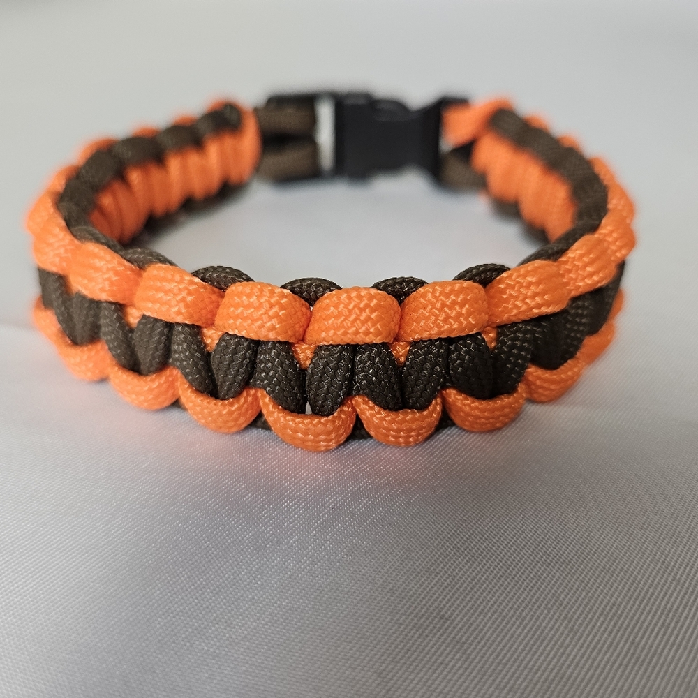 Handmade Orange and Brown 550 Paracord Bracelet Size‎ 9"